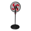 VENTILADOR DE PEDESTAL TFAL VE31A3X0 16 PULGADAS 3 VELOCIDADES ROJO Y NEGRO