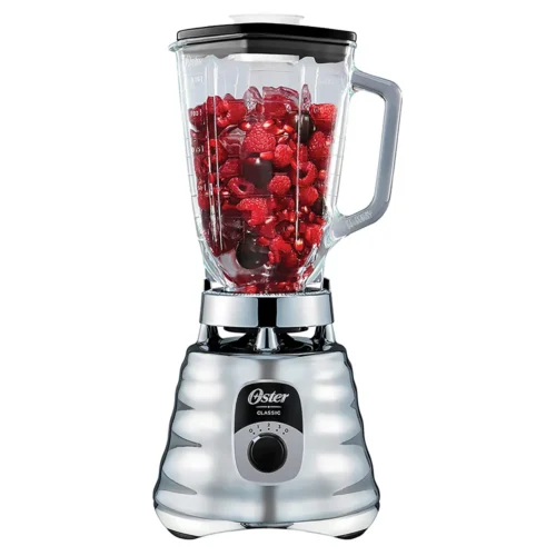 LICUADORA OSTER CLASICA CROMADA CON PERILLA VASO VIDRIO 1000W MODELO BLST4655