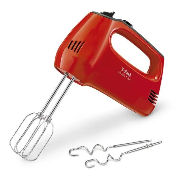 6402768-1600-auto BATIDORA DE MANO TFAL QUICKMIX 5 VELOCIDADES 300W COLOR ROJO MODELO HT3105MX