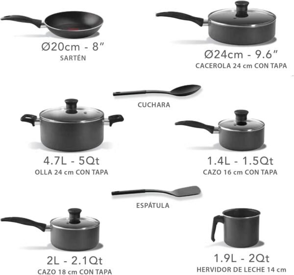 717hmn8YPkL._AC_SL1500_ BATERIA DE COCINA TFAL FAMILY COOCK 13 PIEZAS COLOR GRIS CON ANTIHADERENTE MODELO B479SD84