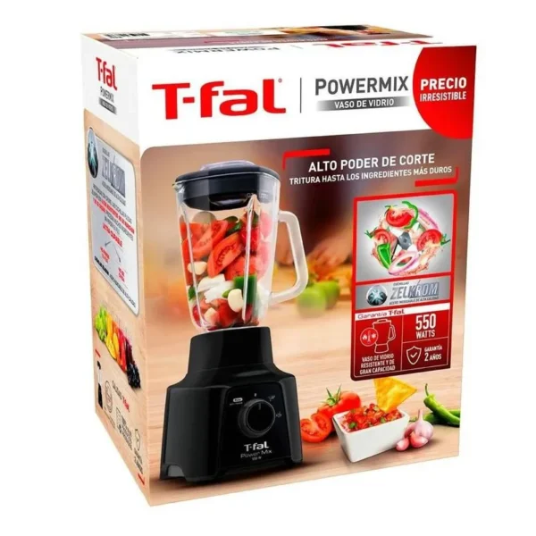 8613978-800-auto LICUADORA TFAL 2 VELOCIDADES VASO DE CRISTAL 550W MODELO LN2788X0 COLOR NEGRO