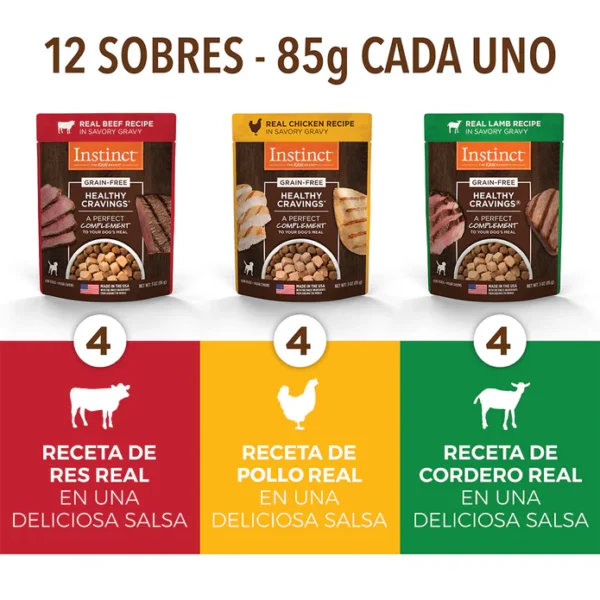 HCDOG-PACK 2 ALIMENTO HUMEDO PARA PERRO EN SOBRE HEALTHY CRAVINGS 12 PIEZAS