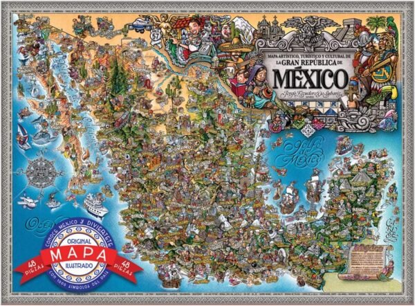 JCA-2498 2 ROMPECABEZAS NOVELTY JCA-2498 REPUBLICA MEXICANA 48 PIEZAS