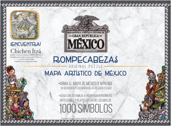 JCA-2498 3 ROMPECABEZAS NOVELTY JCA-2498 REPUBLICA MEXICANA 48 PIEZAS