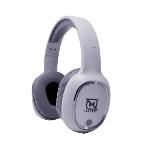 AUDIFONOS OVER-EAR BLUETOOTH NBH-04 PRO ALTA POTENCIA RADIO FM MICRO SD 3.5MML MANOS LIBRES BLANCO/PLATA