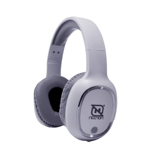 NBH-04 PRO BLANCO CON GRIS AUDIFONOS OVER-EAR BLUETOOTH NBH-04 PRO ALTA POTENCIA RADIO FM MICRO SD 3.5MML MANOS LIBRES BLANCO/PLATA