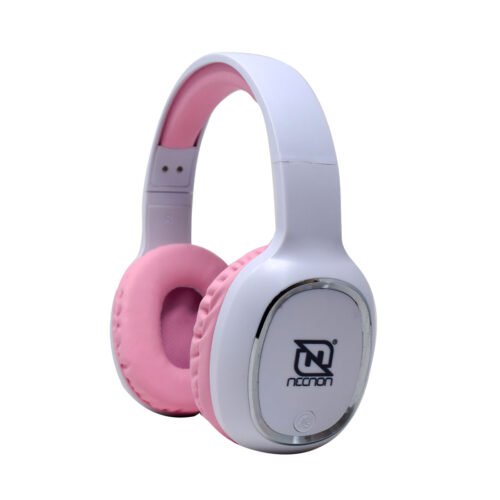 AUDIFONOS OVER-EAR BLUETOOTH NBH-04 PRO ALTA POTENCIA RADIO FM MICRO SD 3.5MML MANOS LIBRES BLANCO/ROSA