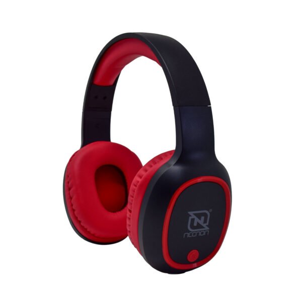 AUDIFONOS OVER-EAR BLUETOOTH NBH-04 PRO ALTA POTENCIA RADIO FM MICRO SD 3.5MML MANOS LIBRES NEGRO/ROJO