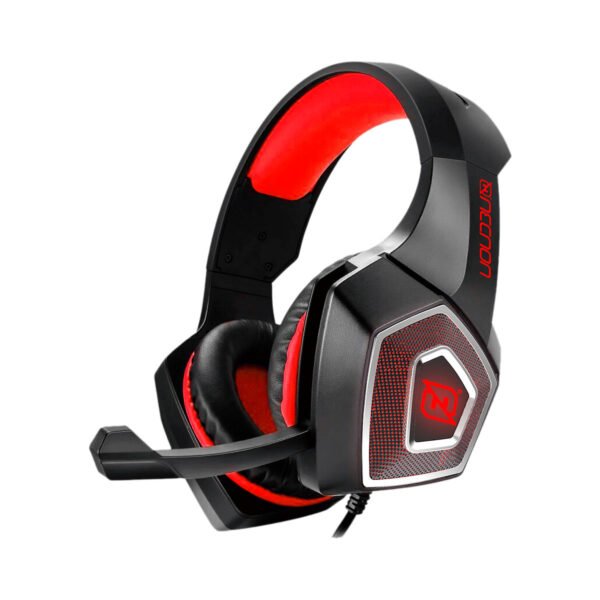 AUDIFONOS HEADSET GAMING OVER-EAR NBHG DRAGON LED ALAMBRICO DIADEMA FLEXIBLE CON VIBRACION MICROFONO 3.5MM USB PC CONSOLAS CELULAR INC ADAPTADOR SUPER MEGABASS ROJO