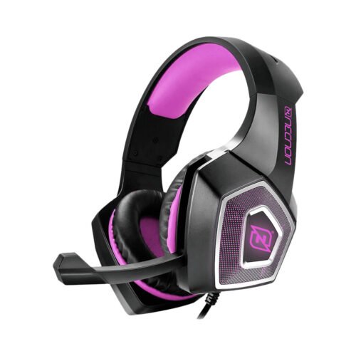 AUDIFONOS HEADSET GAMING OVER-EAR NBHG DRAGON LED ALAMBRICO DIADEMA FLEXIBLE CON VIBRACION MICROFONO 3.5MM USB PC CONSOLAS CELULAR INC ADAPTADOR SUPER MEGABASS FUCSIA