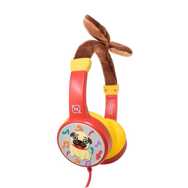 NBHK-PUG 1 AUDIFONOS ON-EAR ALAMBRICOS KIDS VOLUMEN SEGURO A 95DB 3.5 MML SALIDA AUDIO 3.5MML HIPOALARGENICO NO TOXICO PUG ROJO