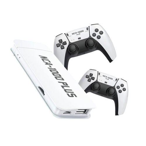 CONSOLA RETRO GAME STICK NCA-1000 PLUS 2 CONTROLES INALÁMBRICOS TIPO PS5 2.4GHZ 20K JUEGOS 64 GB ROM PS1 N64 NES, SNES, ATARI