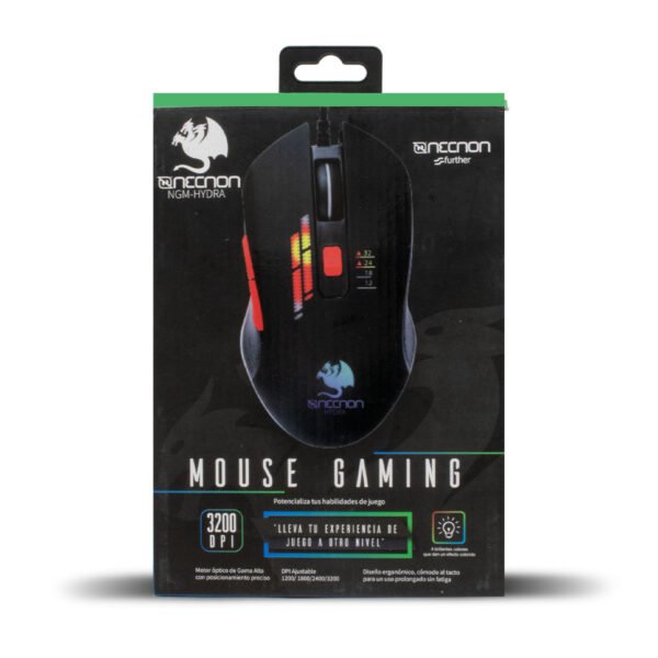 NGM-HYDRA 5 MOUSE GAMING NGM-HYDRA OPTICO RGB 6 BOTONES HASTA 3200 DPI USB 2.0 NEGRO
