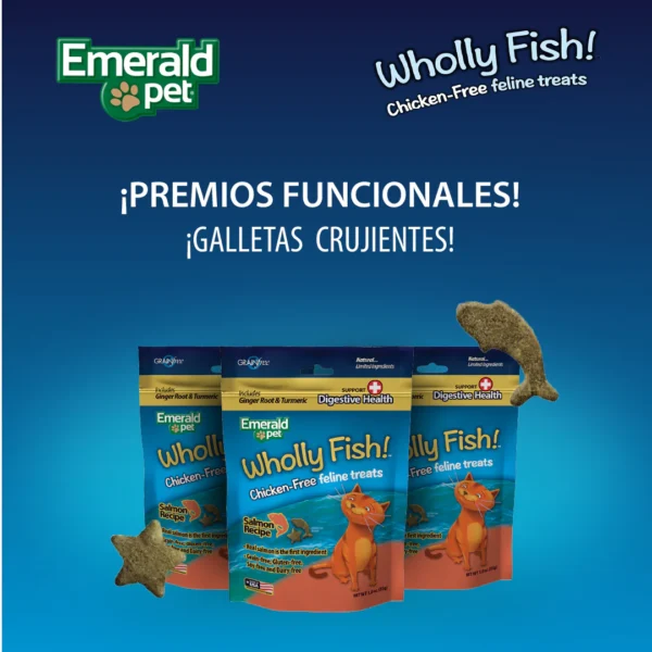 WHOLLYCAT-SALMON 4 PREMIO DIGESTIVO PARA GATO WHOLLY FISH DIGESTIVE HEALTH SABOR SALMON