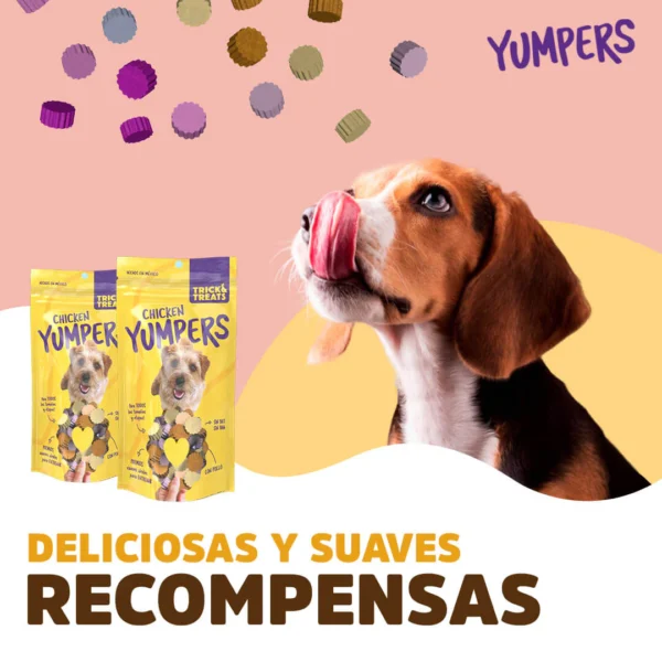 YUMP-POLLO 3 RECOMPENSA PARA PERROS YUMPERS TRICKS TREATS TOCINO