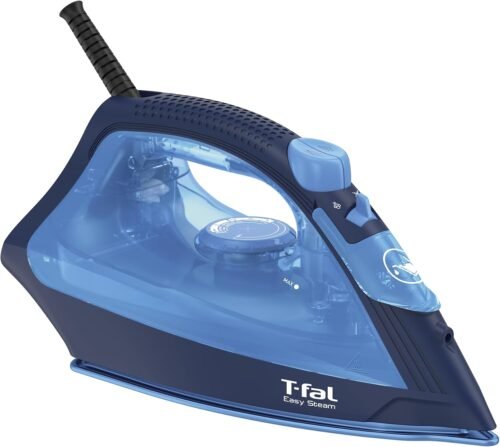 PLANCHA DE VAPOR TFAL Easy Steam Azul, Suela Duraglide XL, 1200 W, Depósito de 220 ml, FV1950X0