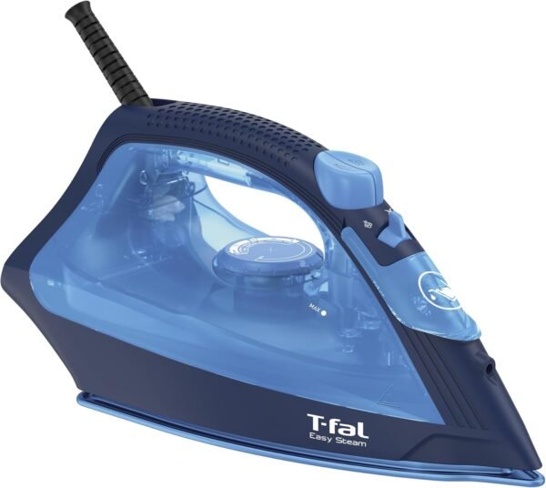 PLANCHA DE VAPOR TFAL Easy Steam Azul, Suela Duraglide XL, 1200 W, Depósito de 220 ml, FV1950X0