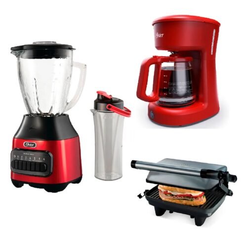 COMBO OSTER 4 PIEZAS LICUADORA PARRILLA CAFETERA Y VASO BLEND 2214832
